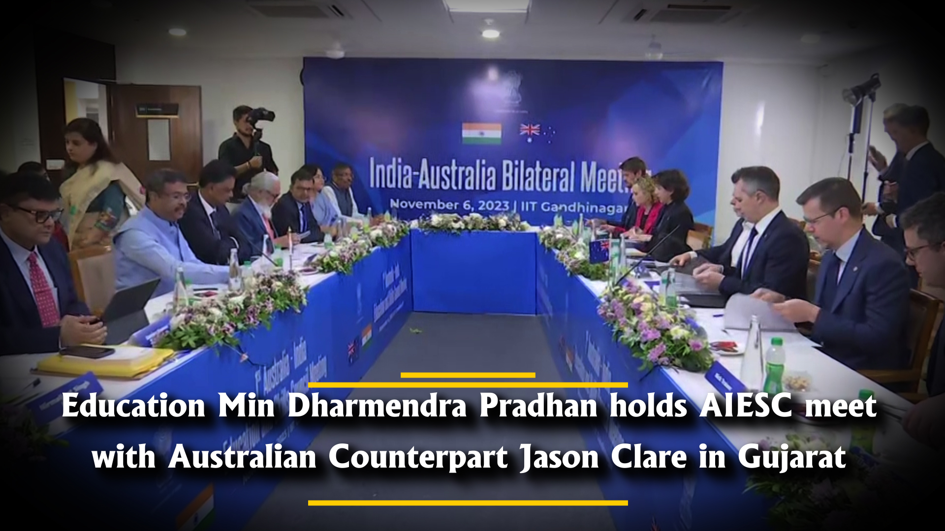 Education Min Dharmendra Pradhan holds AIESC meet with Australian Counterpart Jason Clare in Gujarat